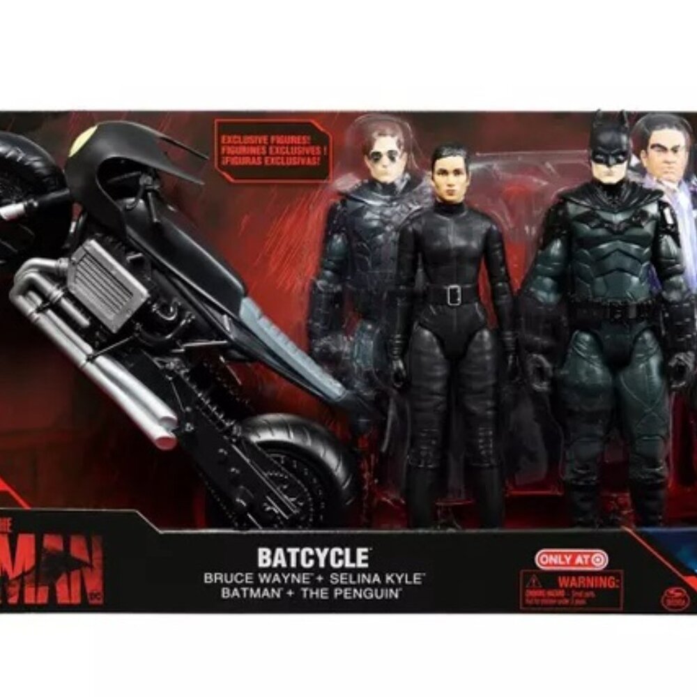DC Comics The Batman Batcycle With 4 Figures